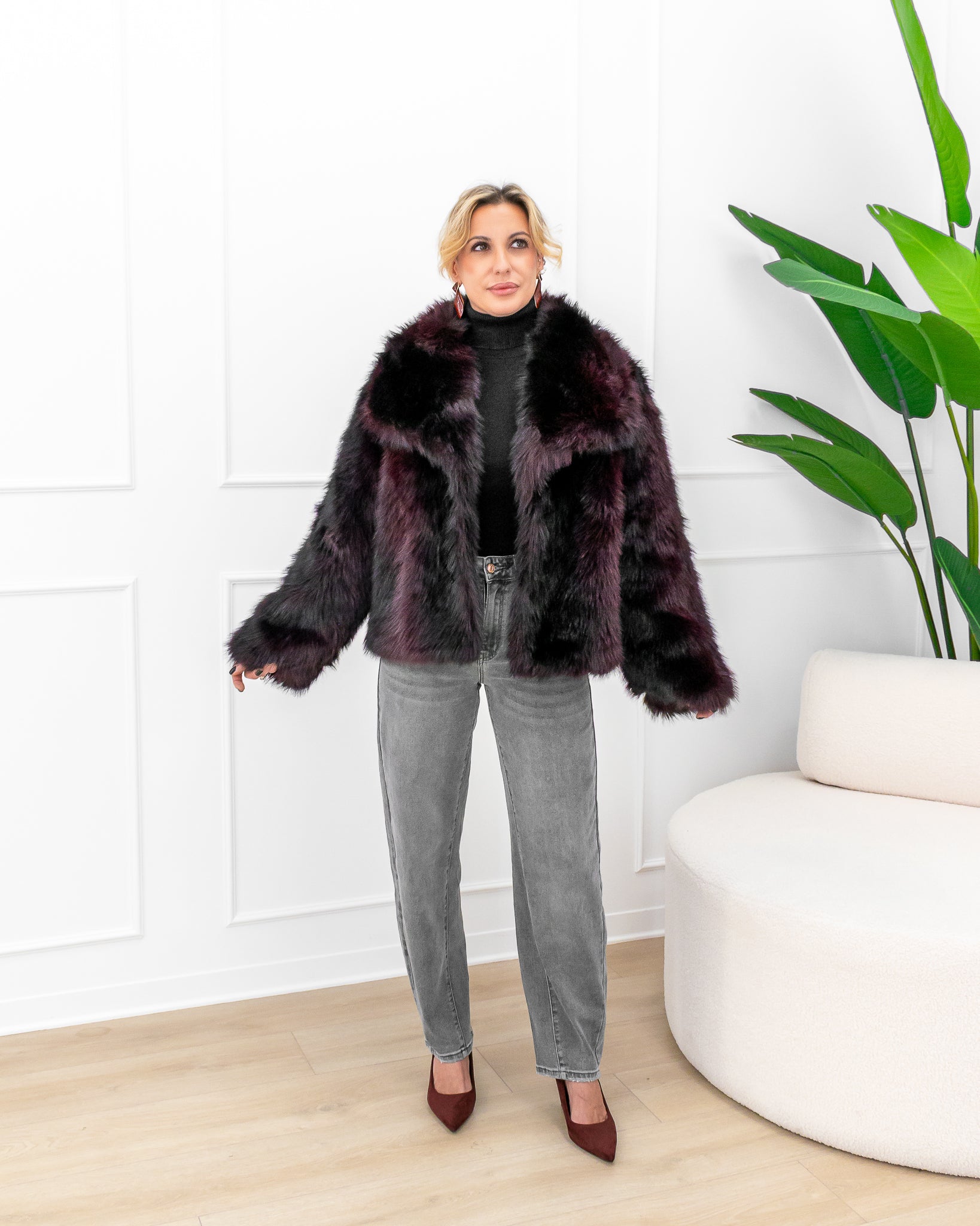 Ecopelliccia “Martina Bordeaux