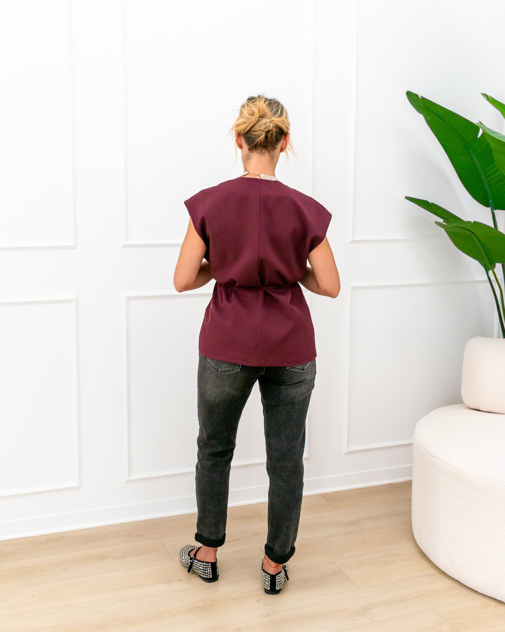 Gilet “Cinzia Bordeaux”