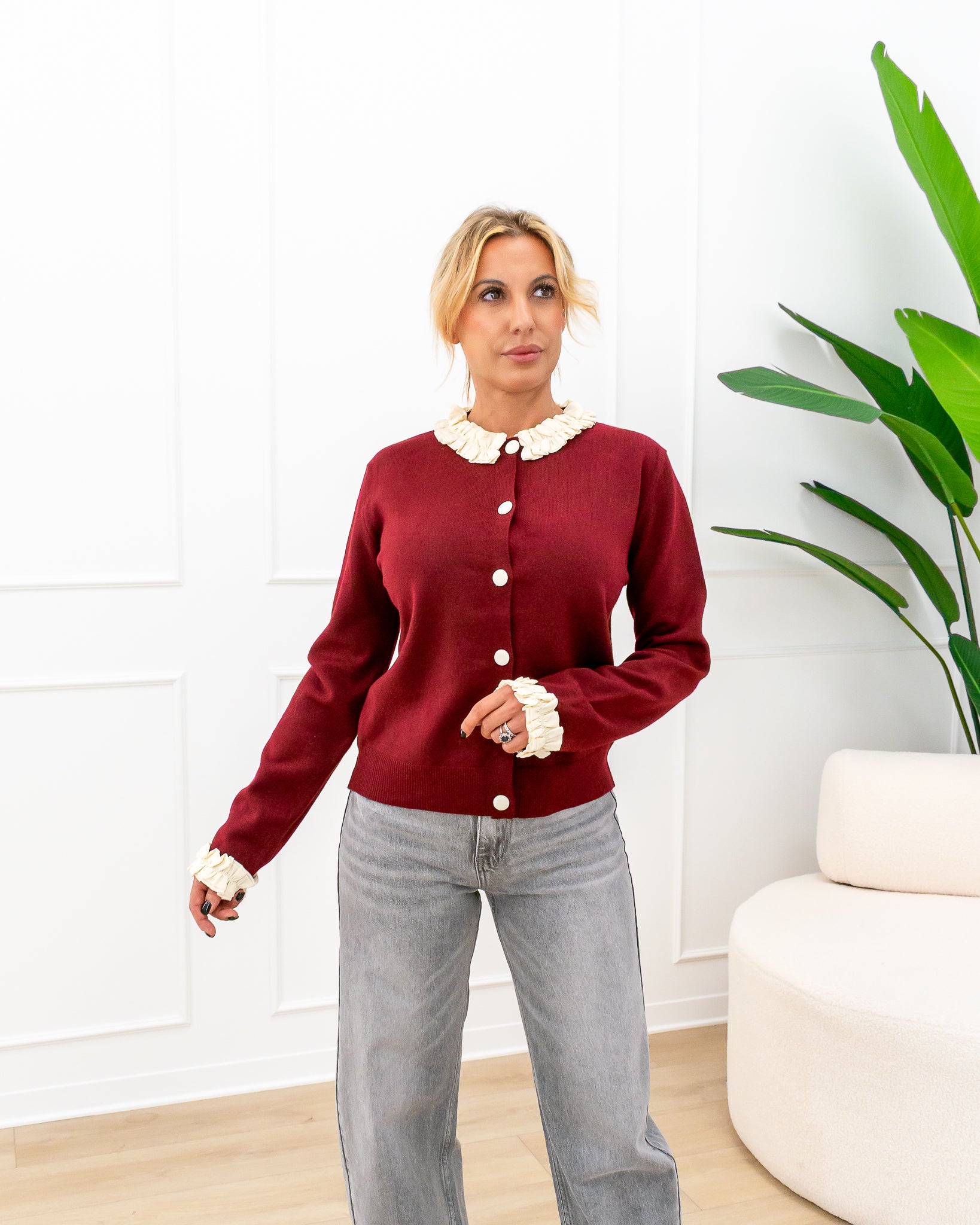 Cardigan “Isotta Bordeaux”