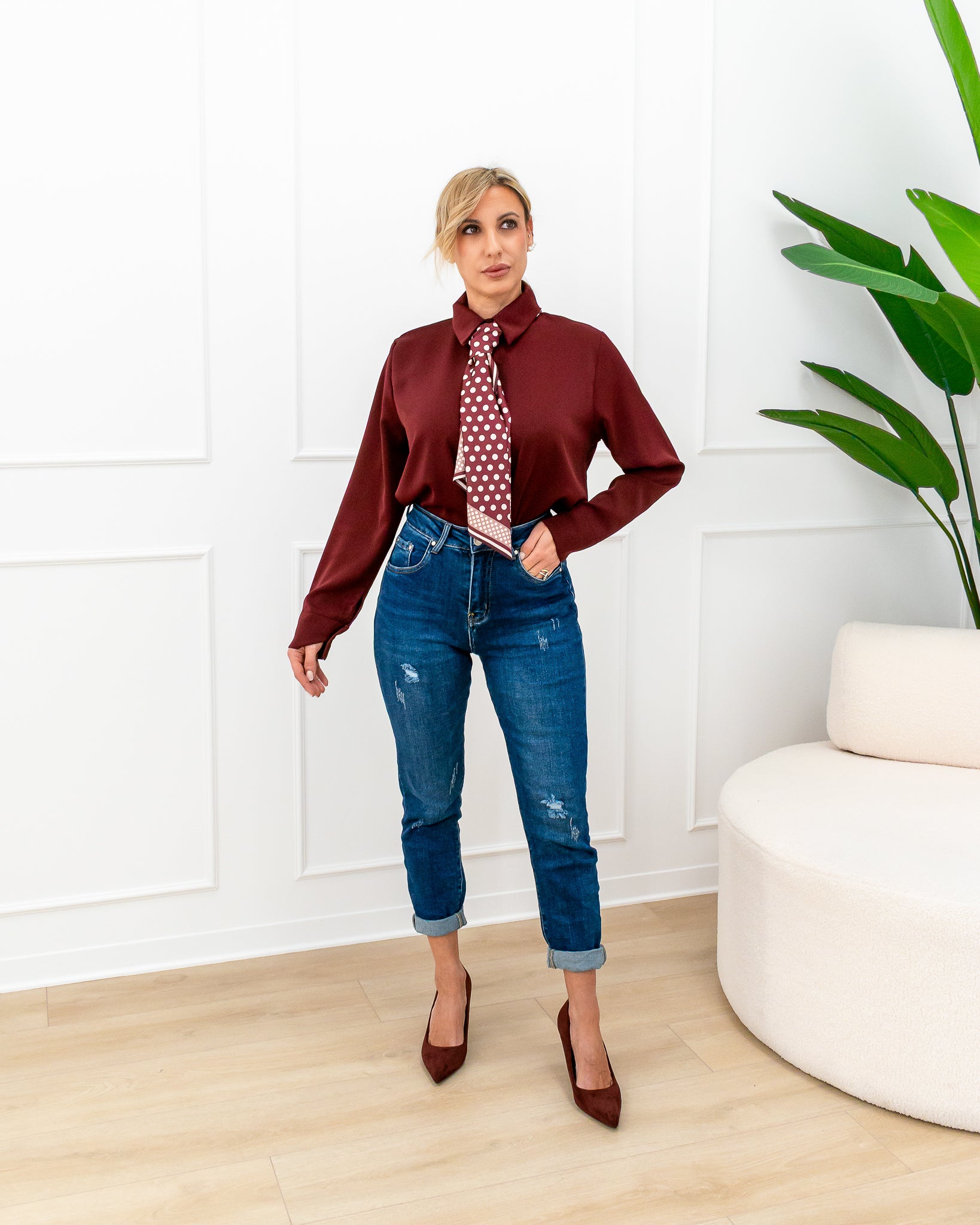 Camicia “Serena Bordeaux”