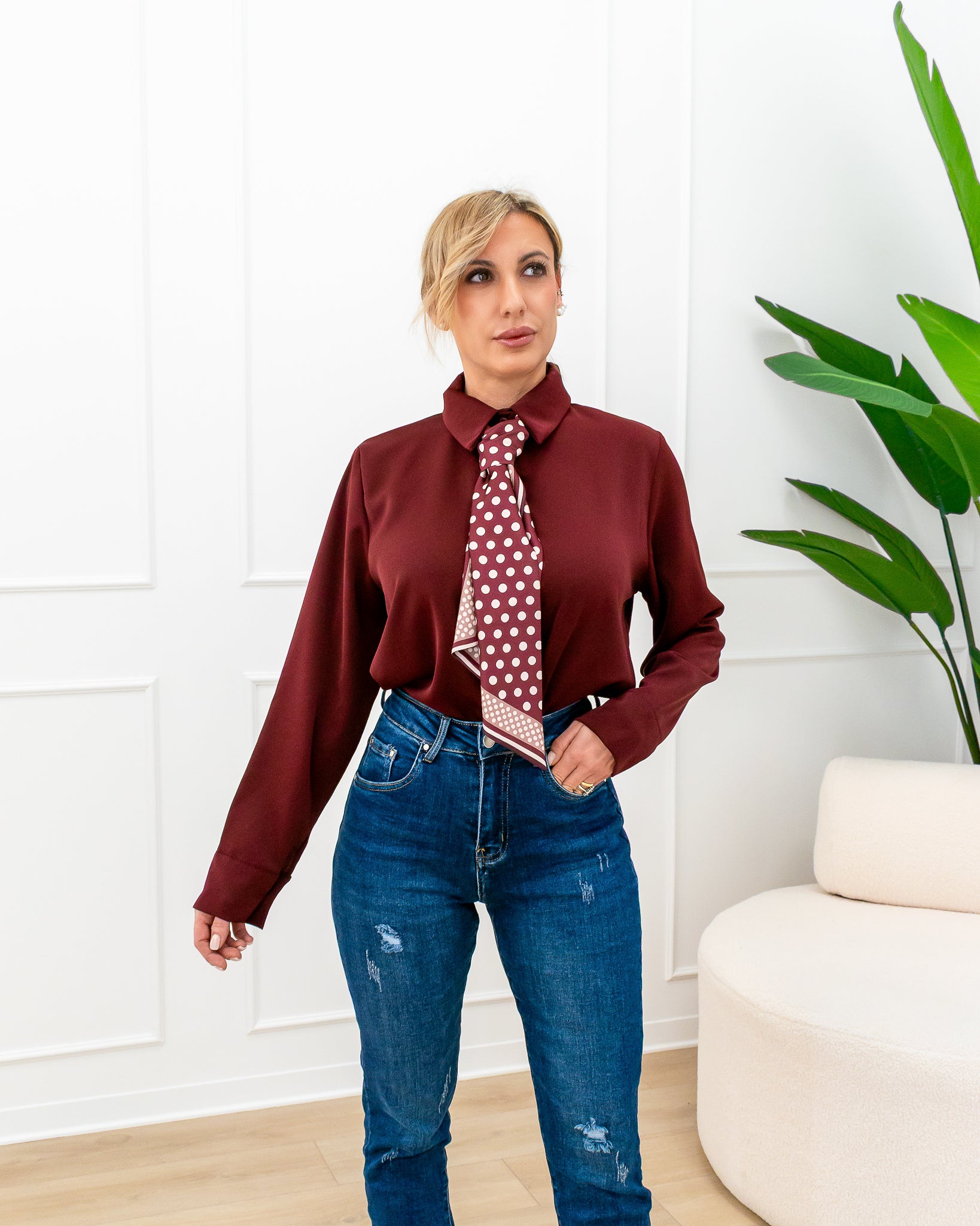 Camicia “Serena Bordeaux”