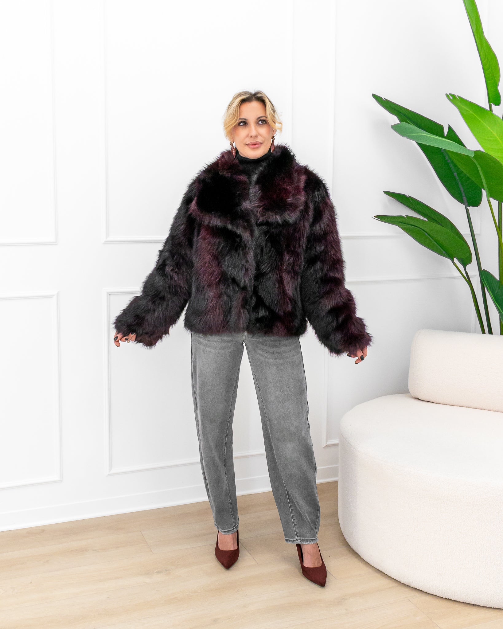 Ecopelliccia “Martina Bordeaux