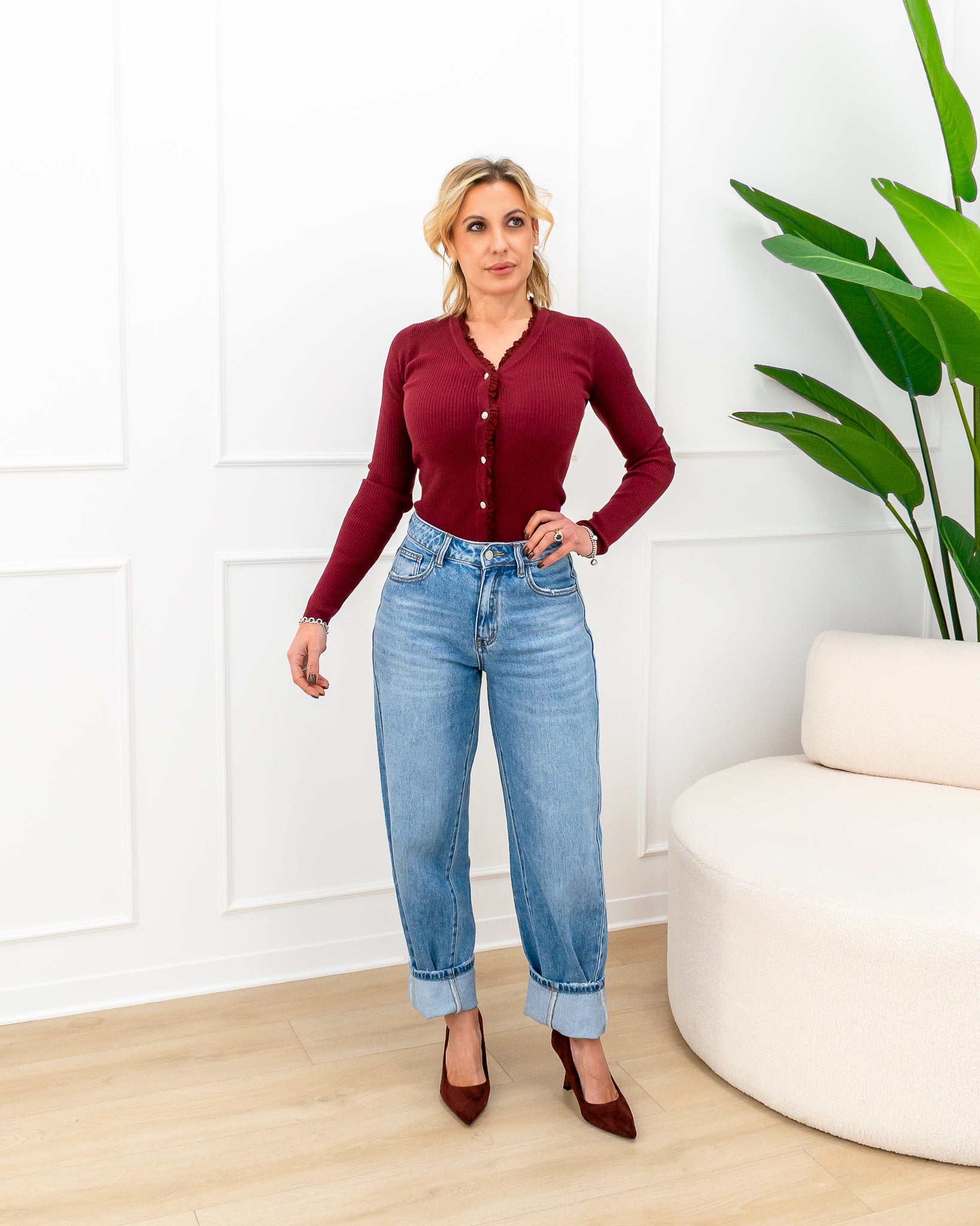 Cardigan “Ilenia Bordeaux”