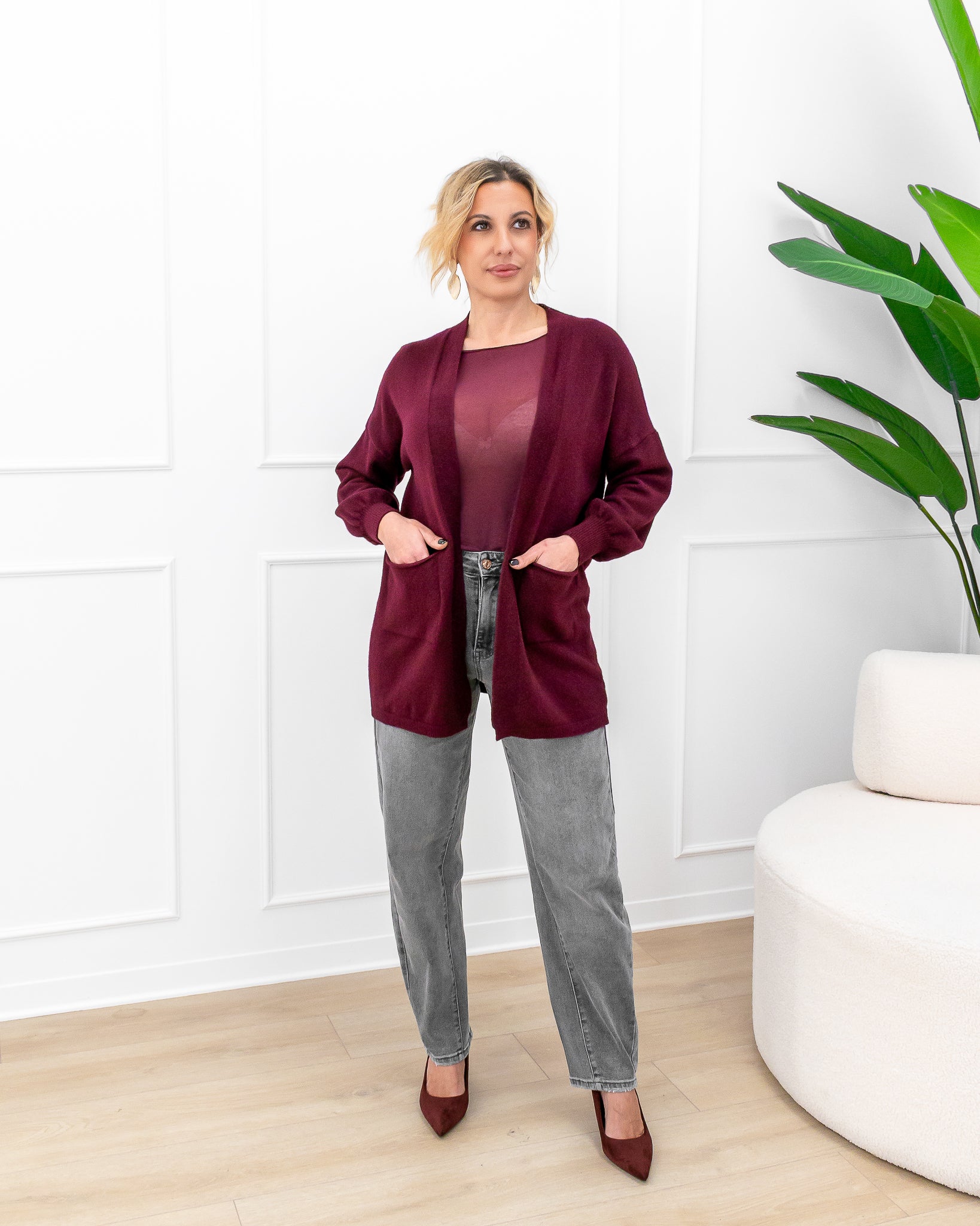 Cardigan “Sandra Bordeaux”