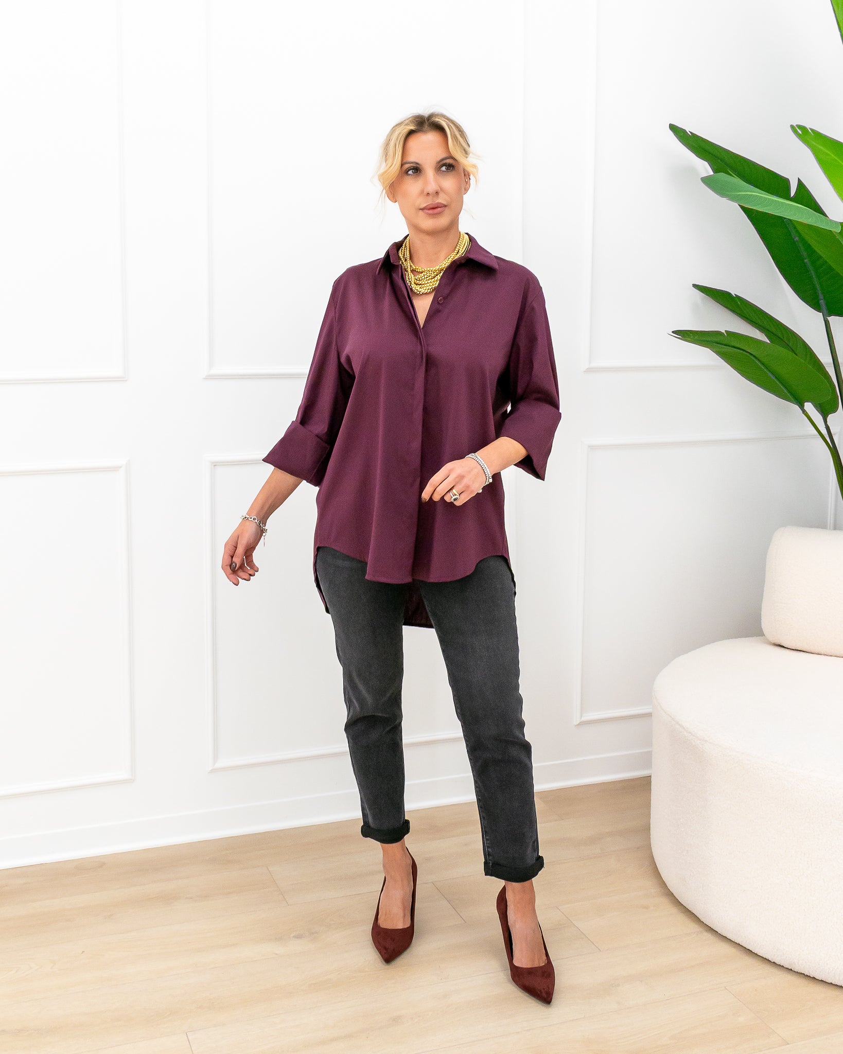 Camicia “Luisa Bordeaux”