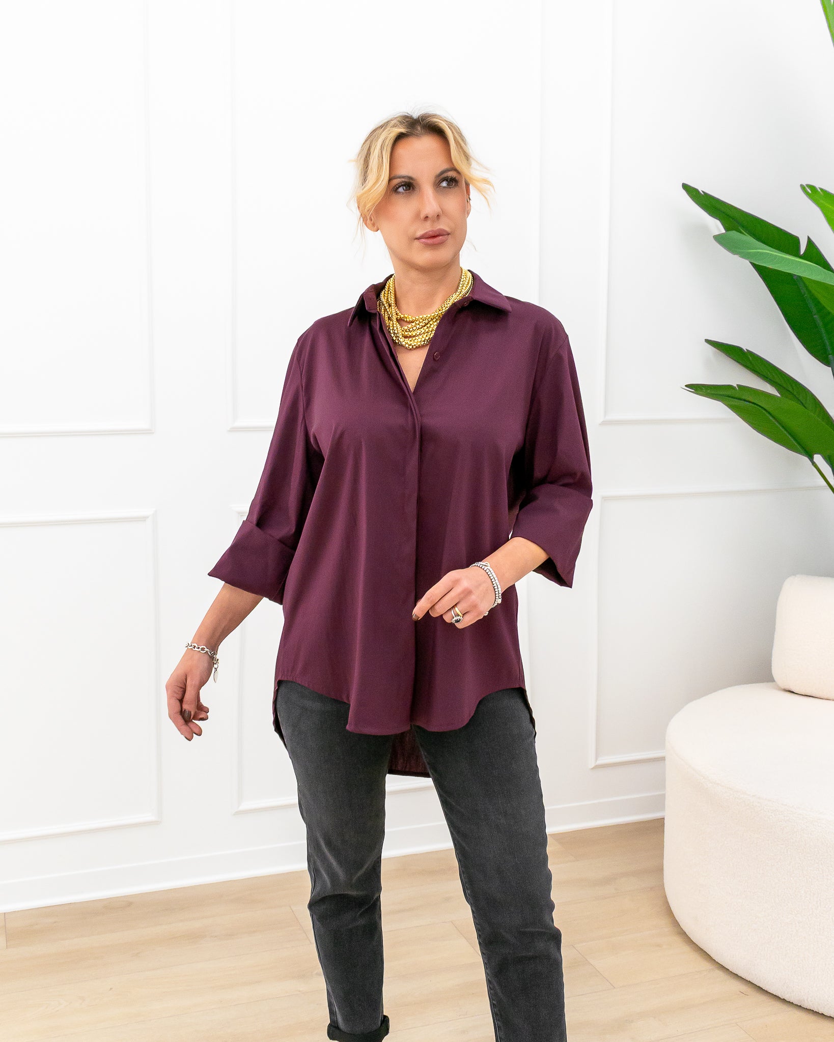Camicia “Luisa Bordeaux”