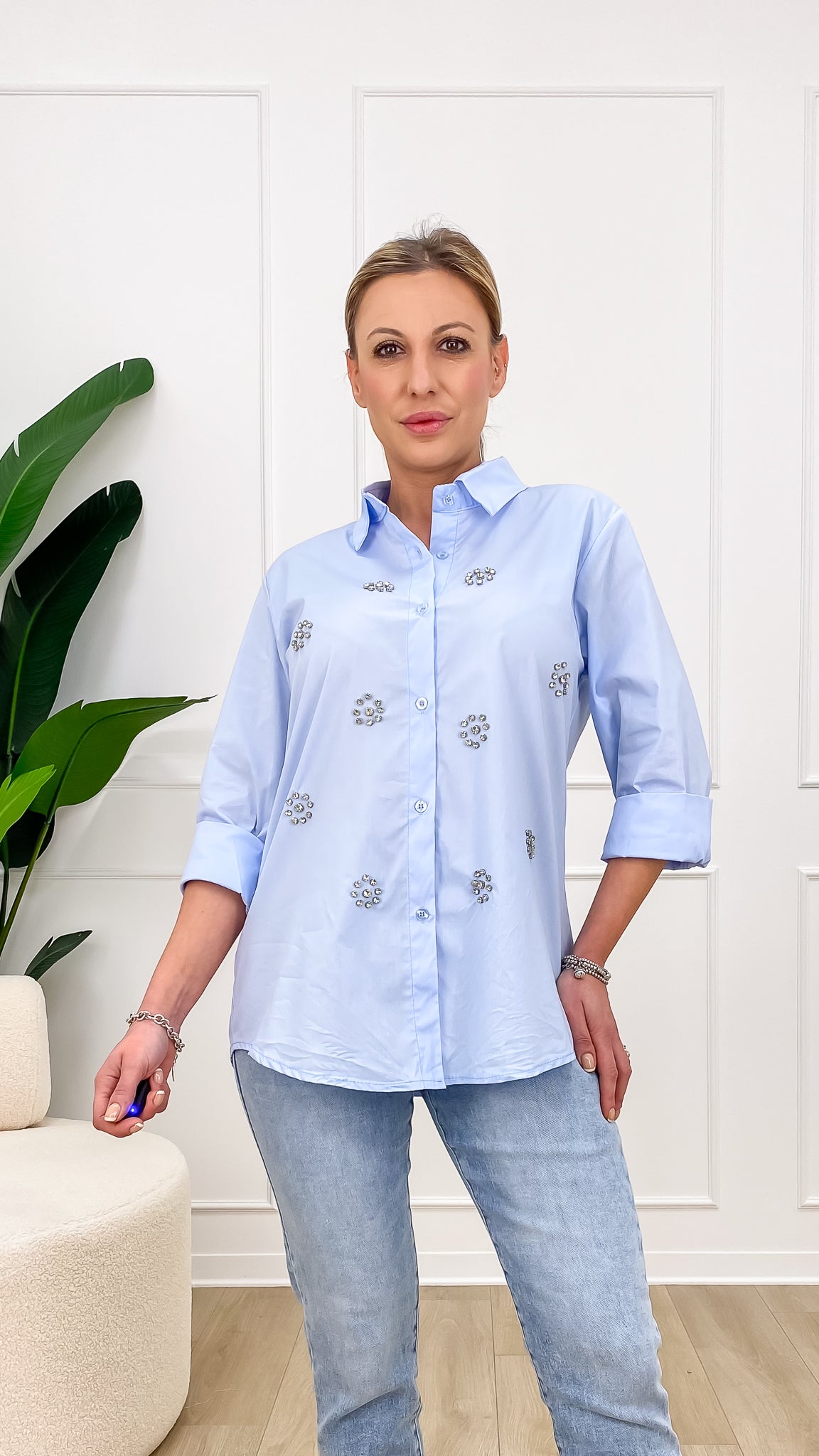 Camicia "Alice Celeste"