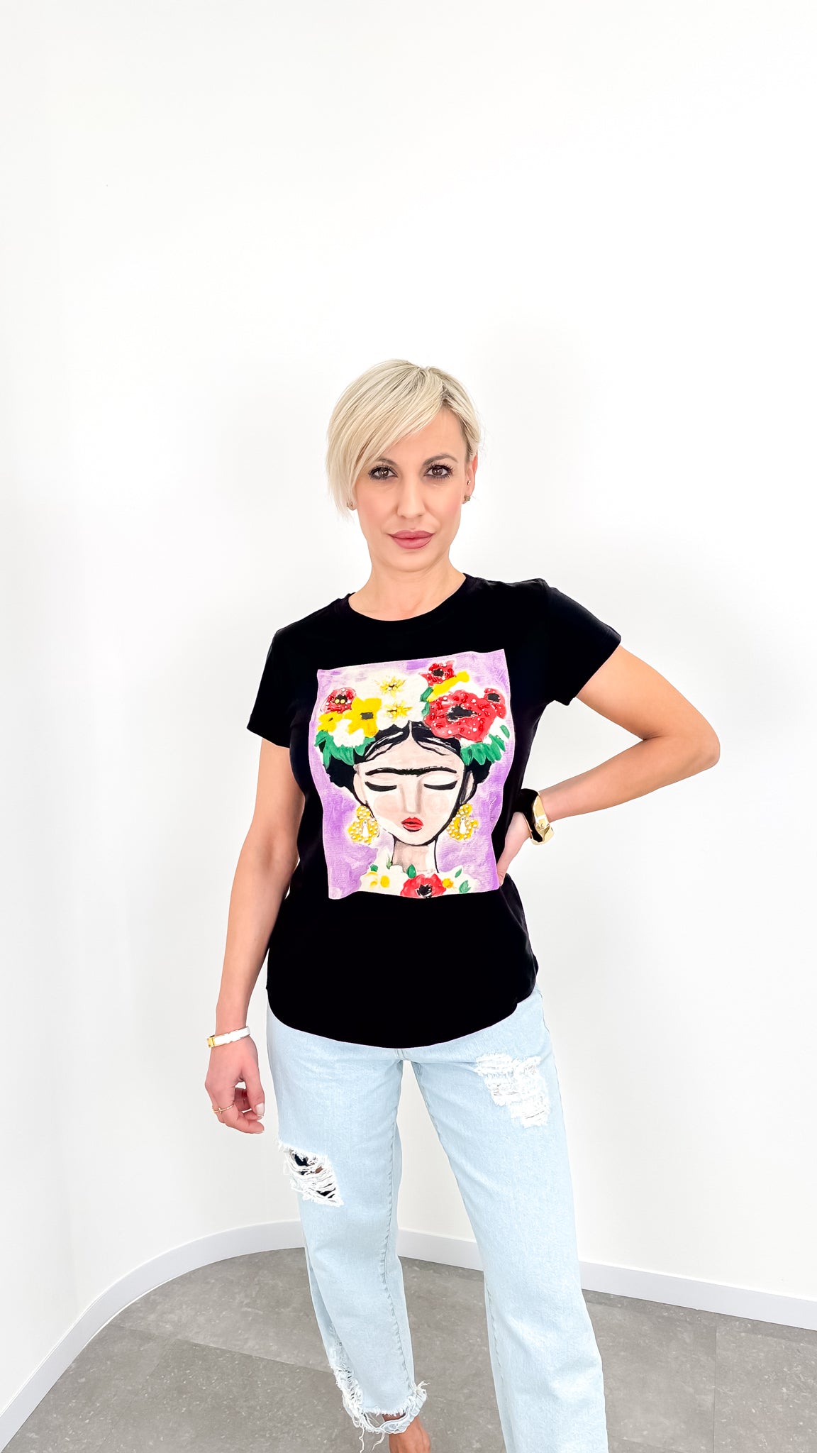 T-shirt "Frida Nera e Viola"