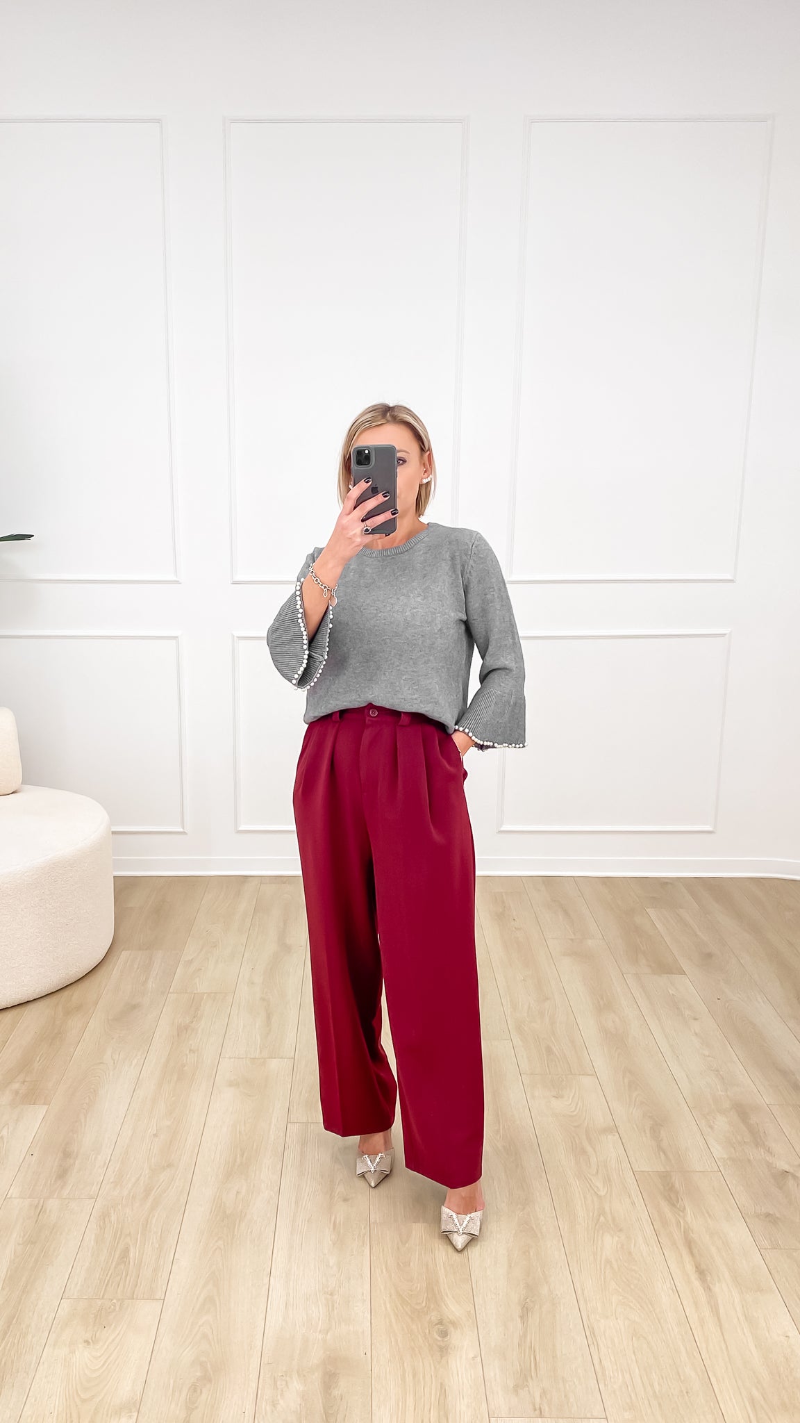 Pantalone "Costanza Bordeaux“